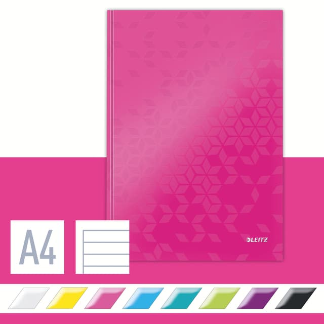 Notitieboek Leitz WOW A4 160 pagina's 90gr lijn roze 5