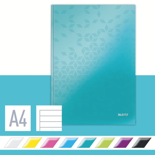 Notitieboek Leitz WOW A4 160 pagina's 90gr lijn ijsblauw 3