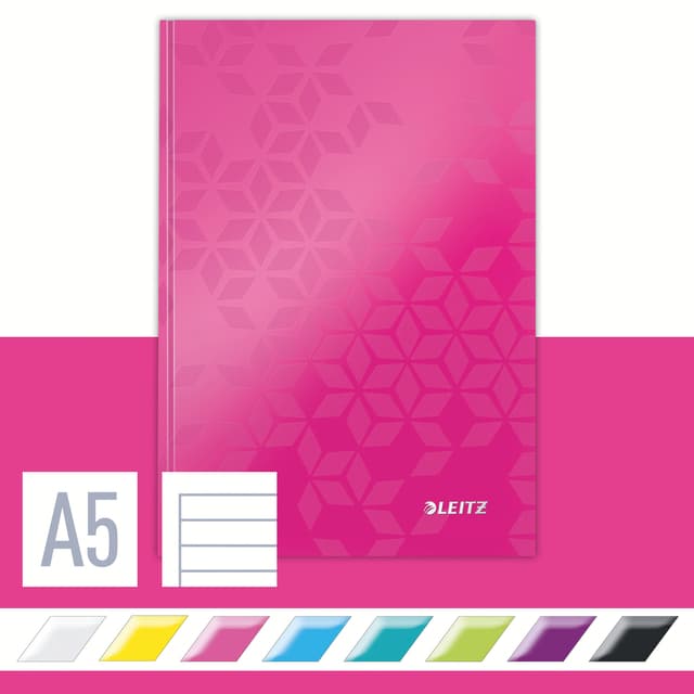 Notitieboek Leitz WOW A5 160blz 90gr lijn roze 3