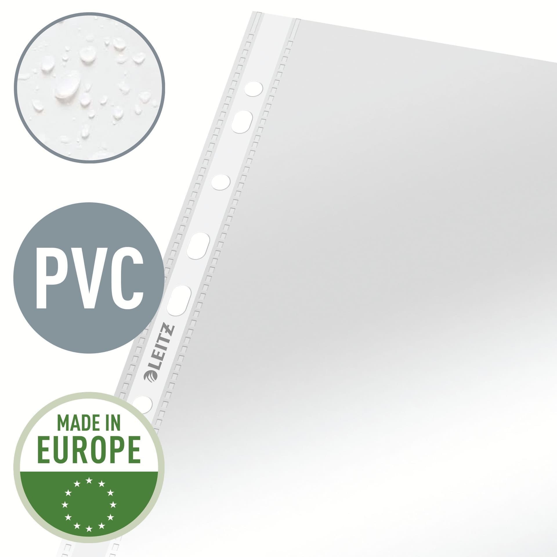 Showtas Leitz Premium standaard copy safe 0.09mm 4-gaats PVC A4 glashelder 100 stuks 4