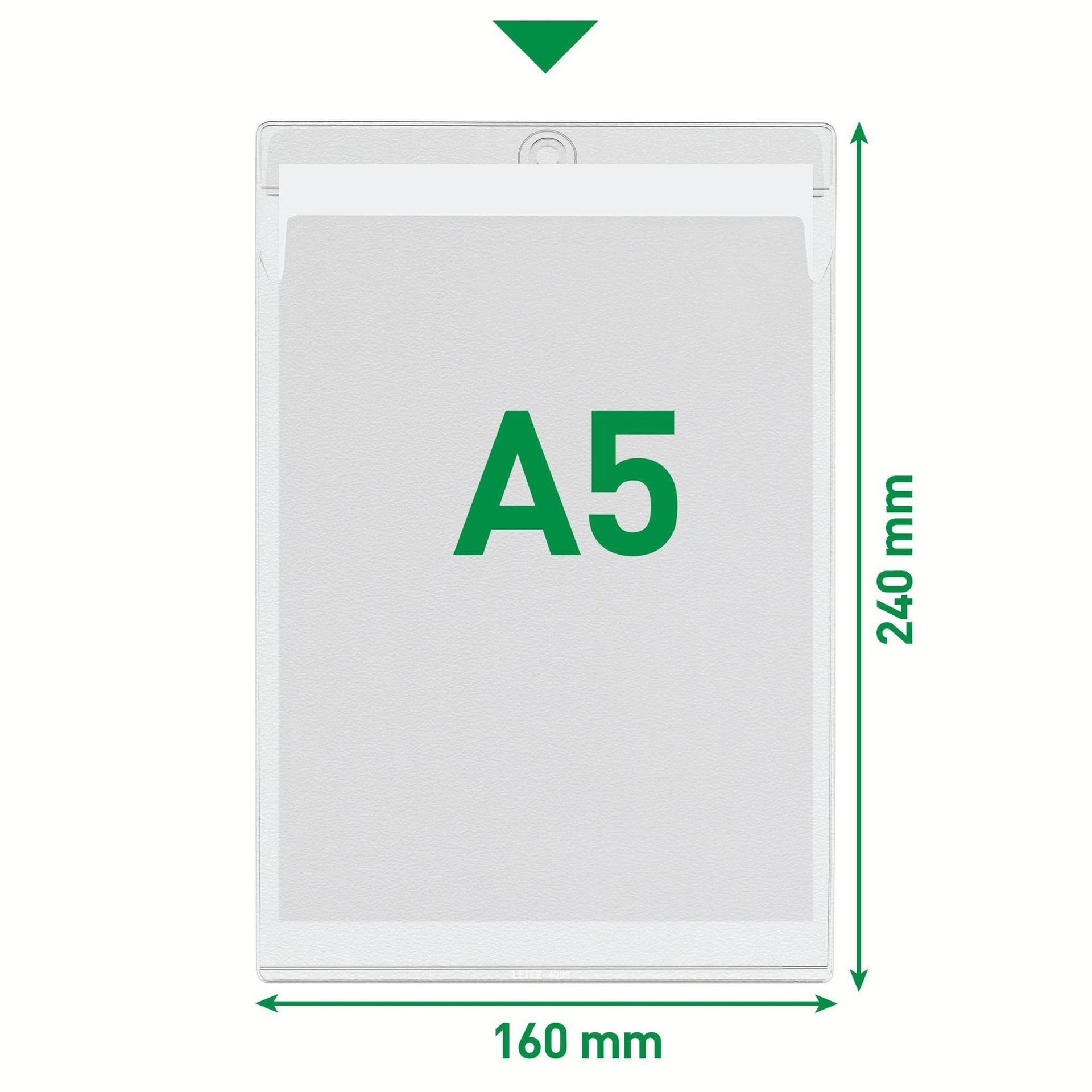 Insteekmap U-model Leitz Premium met ophangoog 0.20mm PVC A5 transparant 50 stuks 2