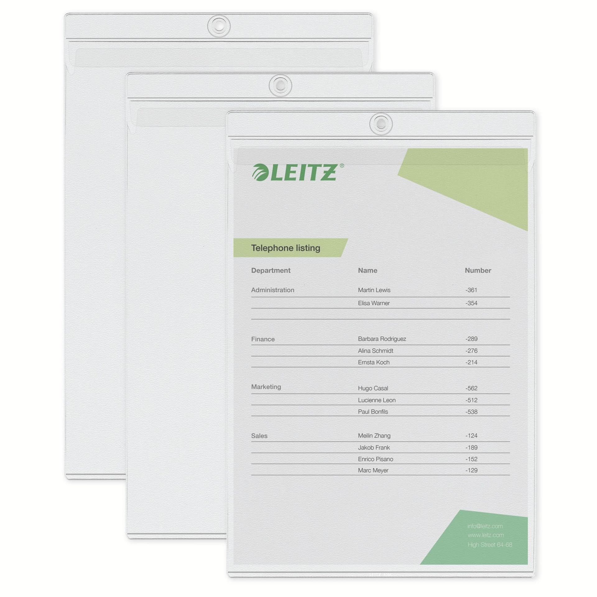Insteekmap U-model Leitz Premium met ophangoog 0.20mm PVC A4 transparant 50 stuks 3