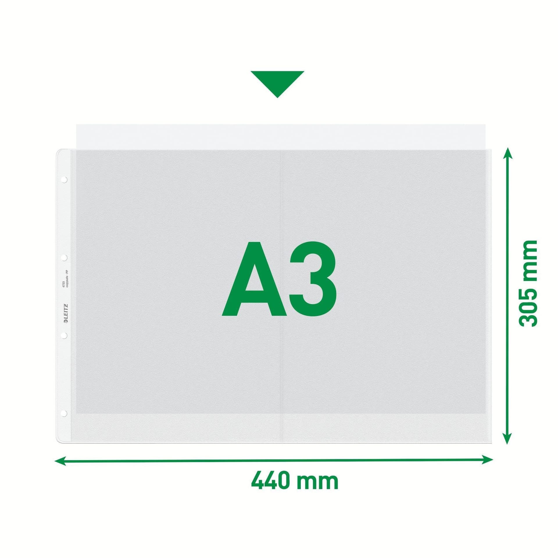 Showtas Leitz Premium copy safe 0.13mm PP A3 landscape transparant 50 stuks 2