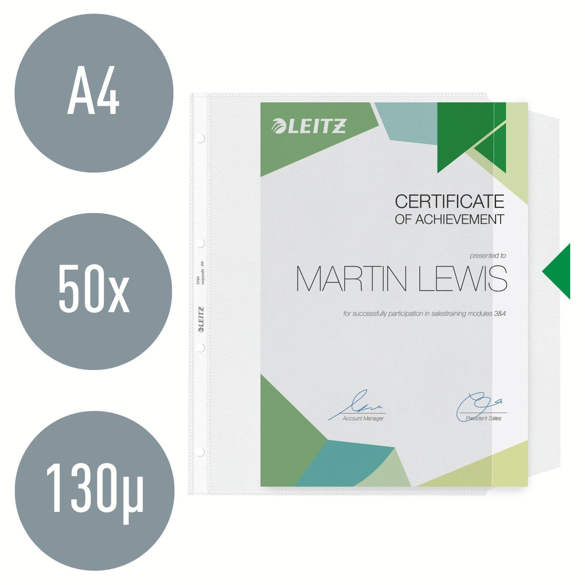 Showtas Leitz Premium met klep copy safe 0.13mm PP A4 transparant 50 stuks 2
