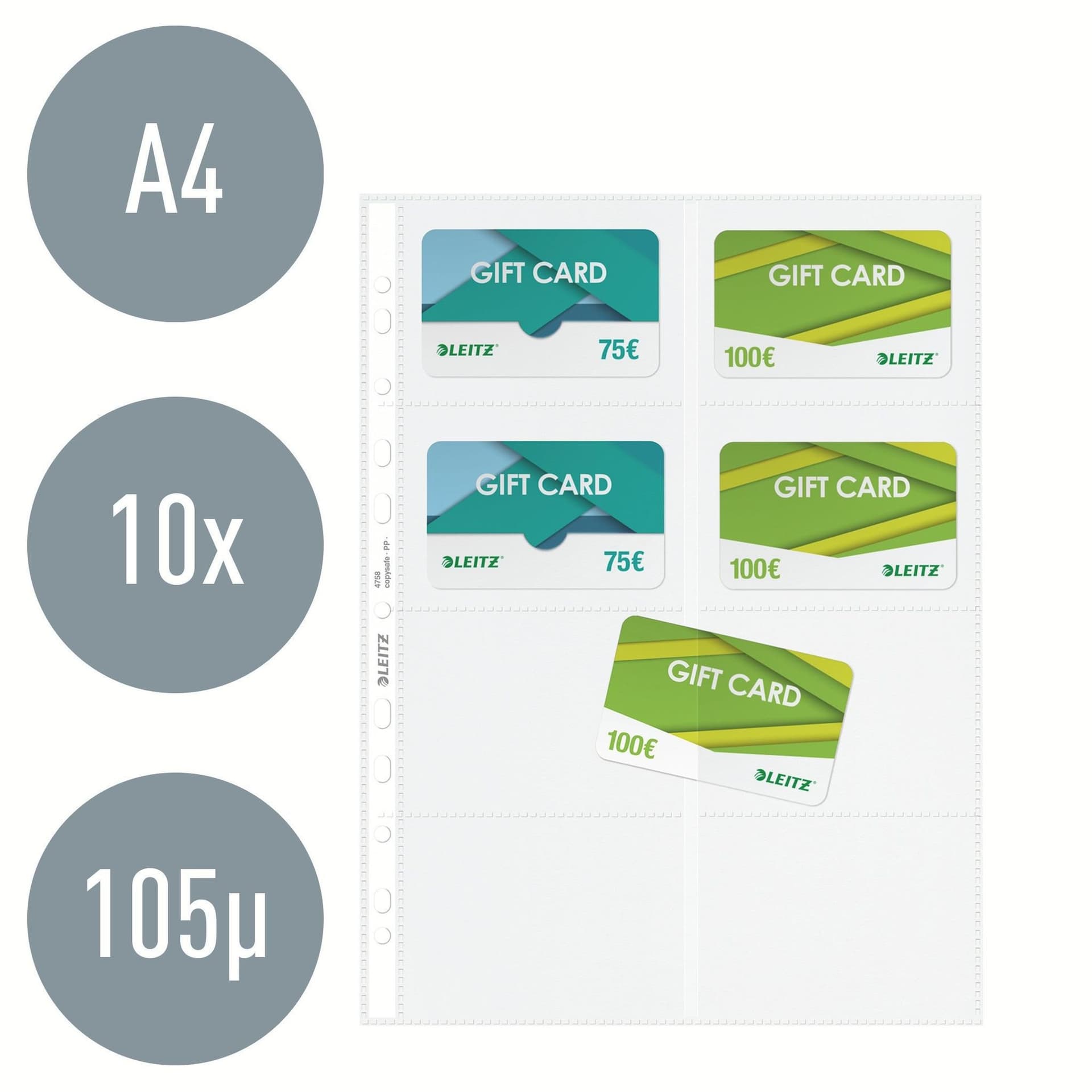 Showtas Leitz Premium voor visitekaartjes copy safe PP A4 glashelder 10 stuks 4