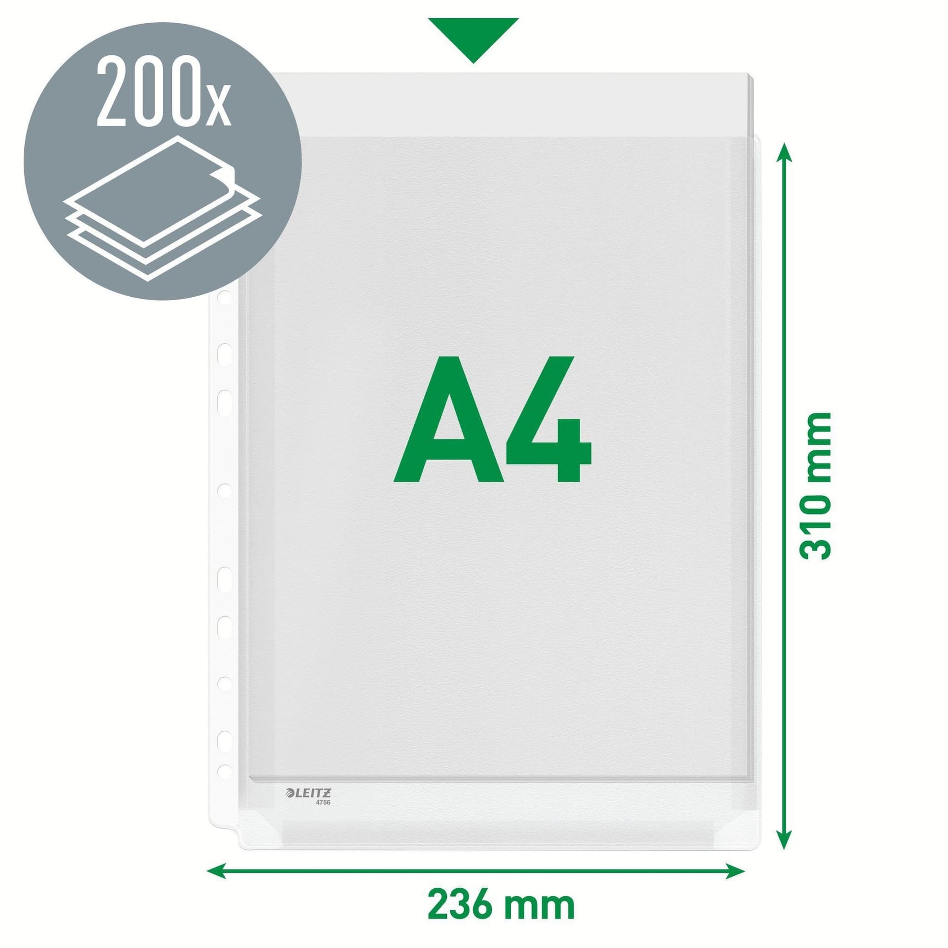 Harmonica showtas Leitz Premium met perforatiestrip 180µ PVC A4 5 stuks glashelder 5 stuks 2