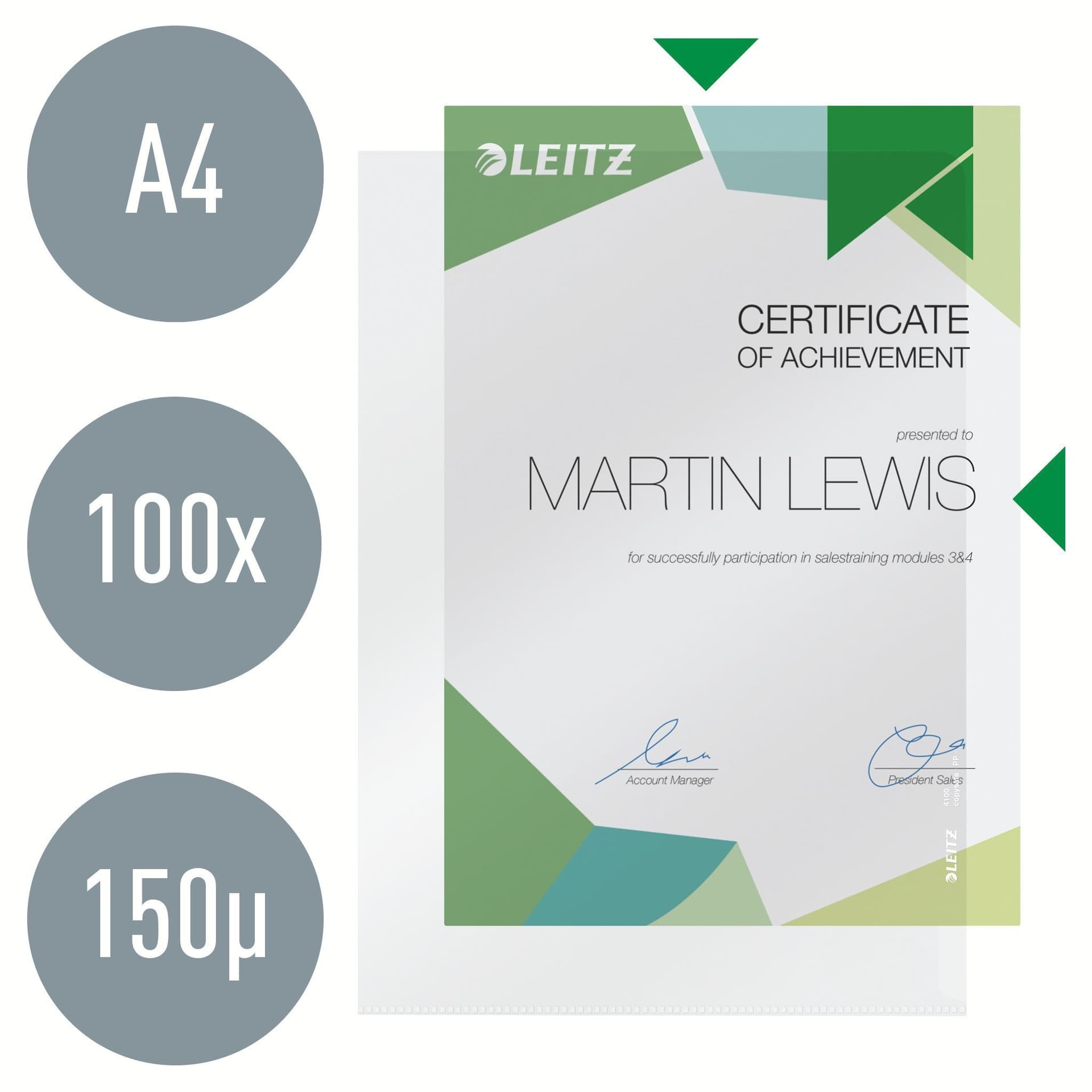 Insteekmap L-model Leitz Premium lasnaad copy safe 0.15mm PVC A4 transparant 100 stuks 4