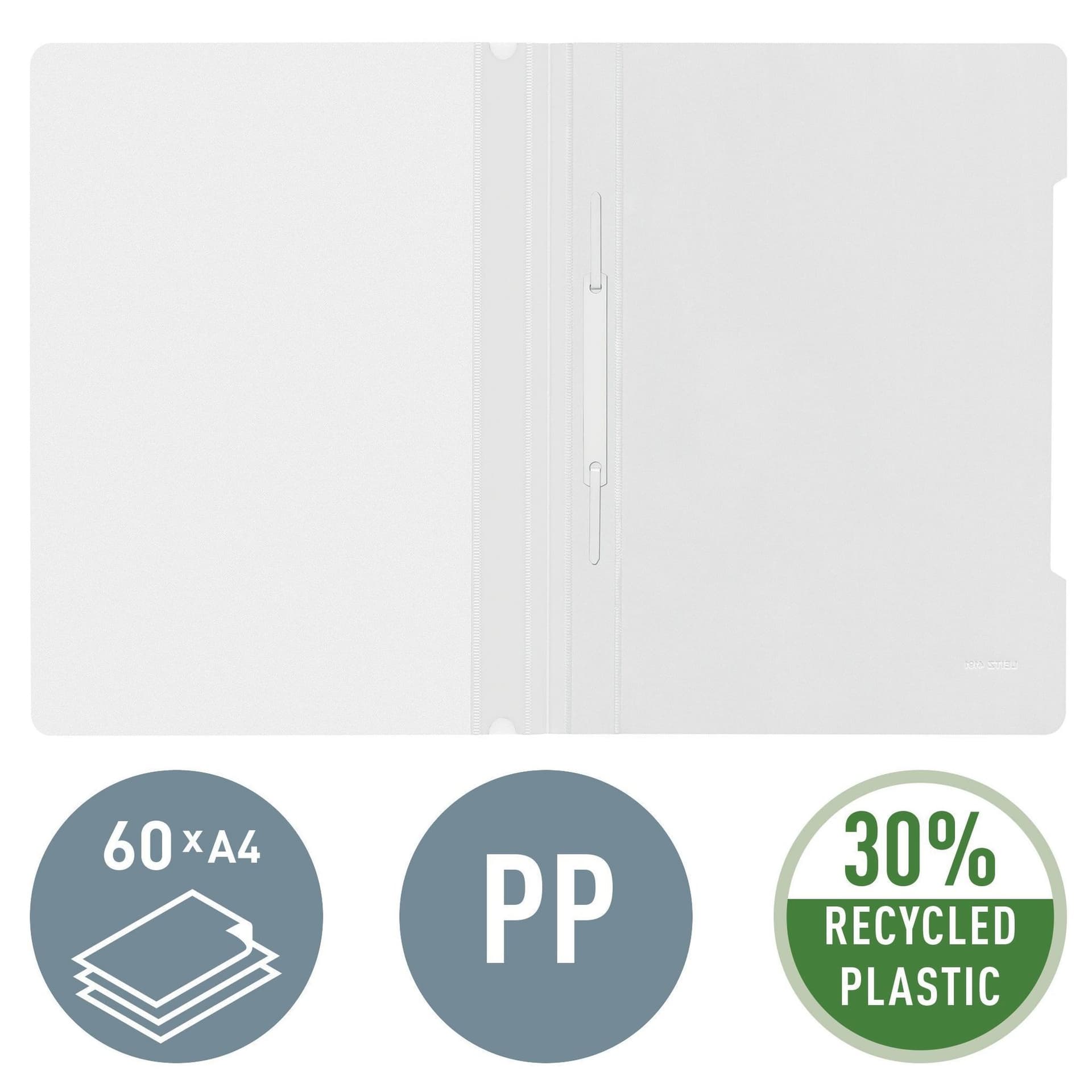 Snelhechter Leitz Standaard A4 gerecycled PP wit 4