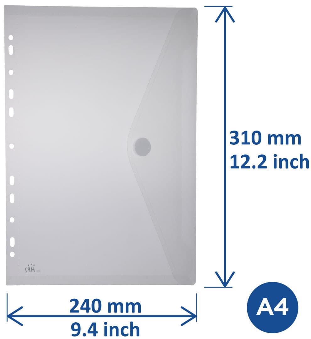 Enveloptas Europel A4 240x310mm 11-gaats PP transparant wit 6