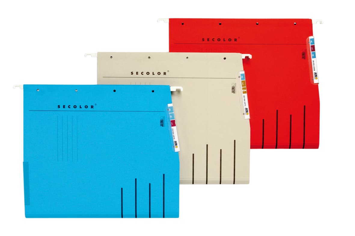 Hangmap Djois Secolor recycled lateraal voor legbord rood 2