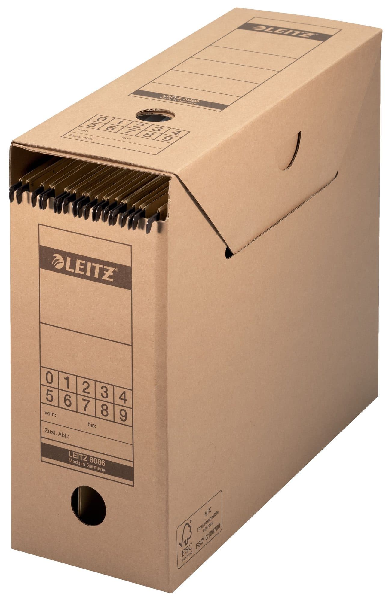 Archiefdoos met deksel Leitz Premium 120x275x325mm natuurbruin 2