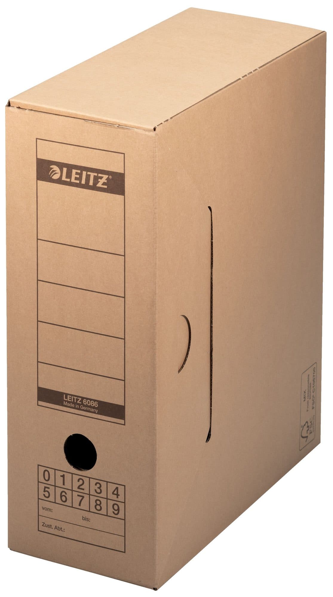 Archiefdoos met deksel Leitz Premium 120x275x325mm natuurbruin 3