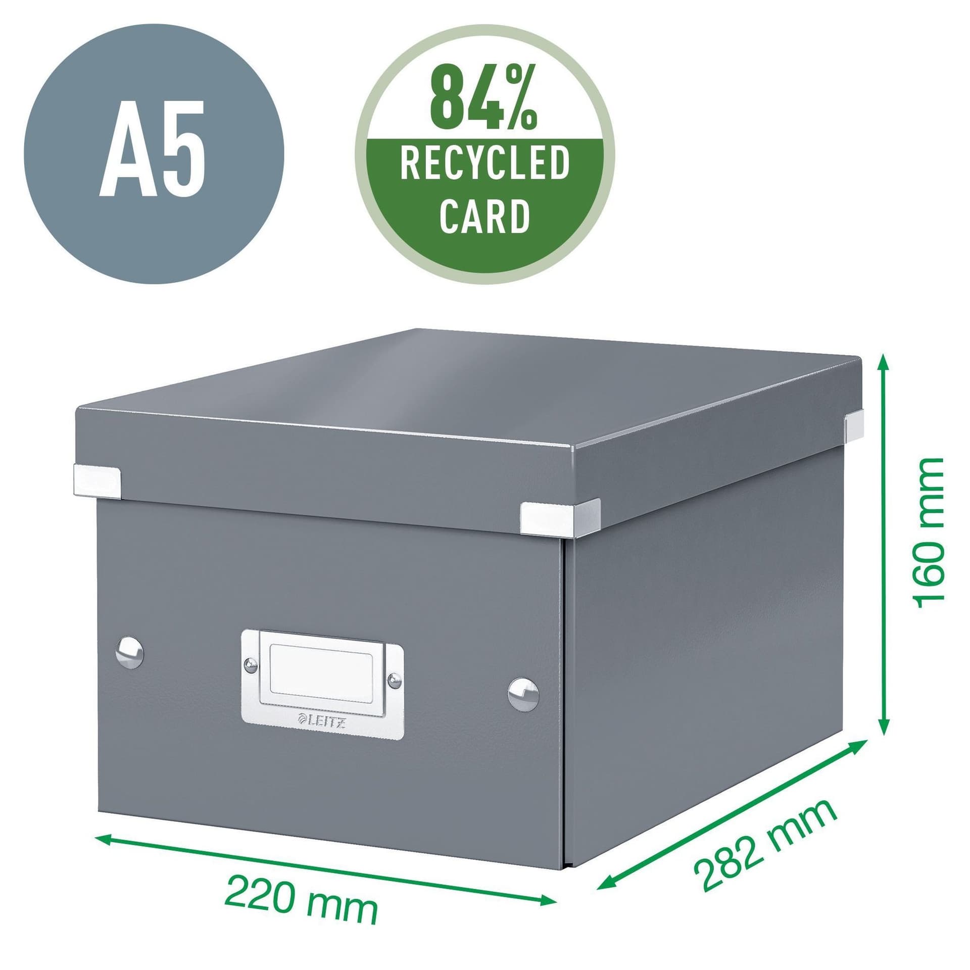 Opbergdoos Leitz Click & Store WOW klein gerecycled karton 200x148x250mm zwart 5
