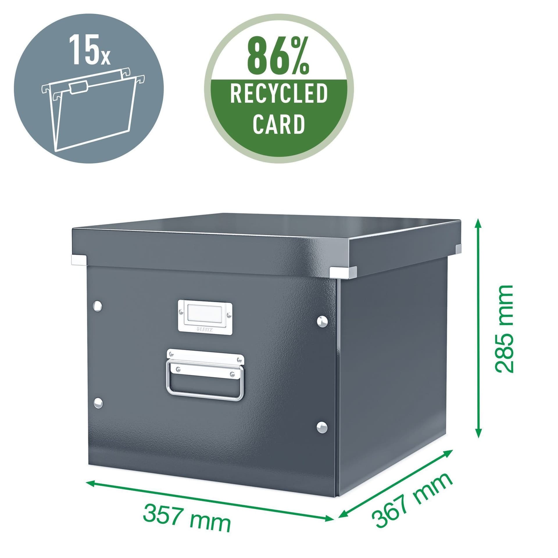 Hangmappenbox Leitz click & store WOW gerecycled karton 357x285x367mm wit 3