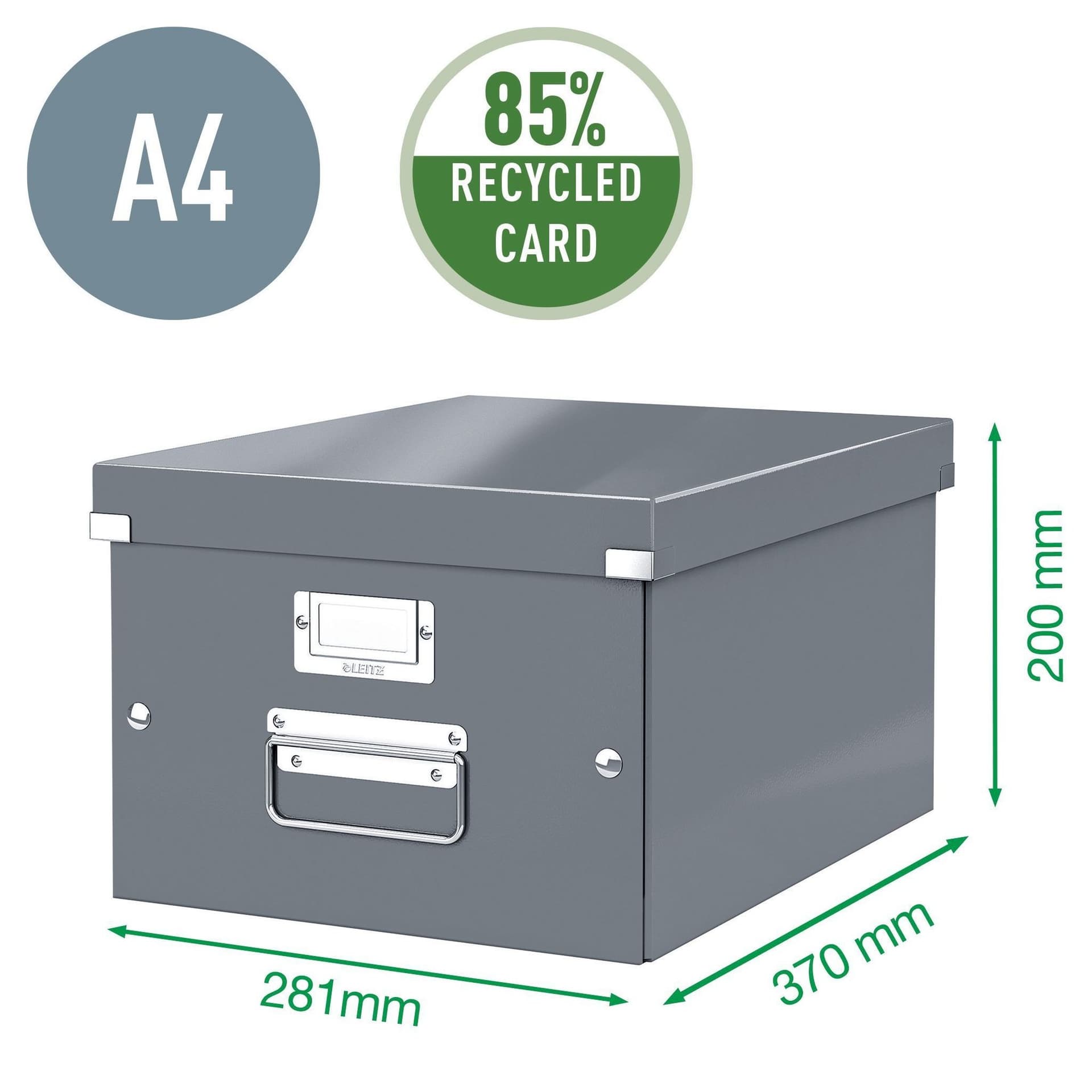 Opbergdoos Leitz Click & Store WOW middel gerecycled karton 281x200x370mm zwart 5