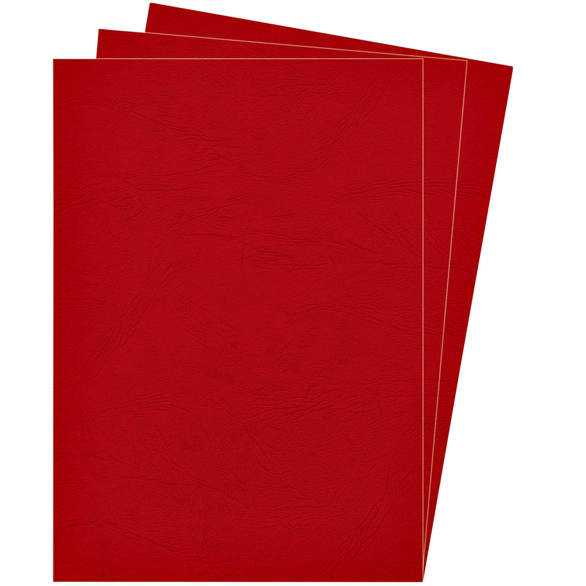 Voorblad Fellowes A4 lederlook rood 100 stuks 3