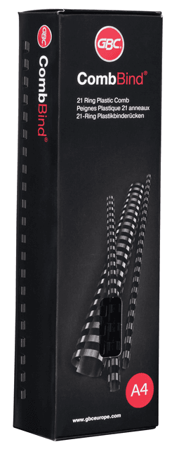 Bindrug GBC 8mm 21-rings A4 wit 100 stuks