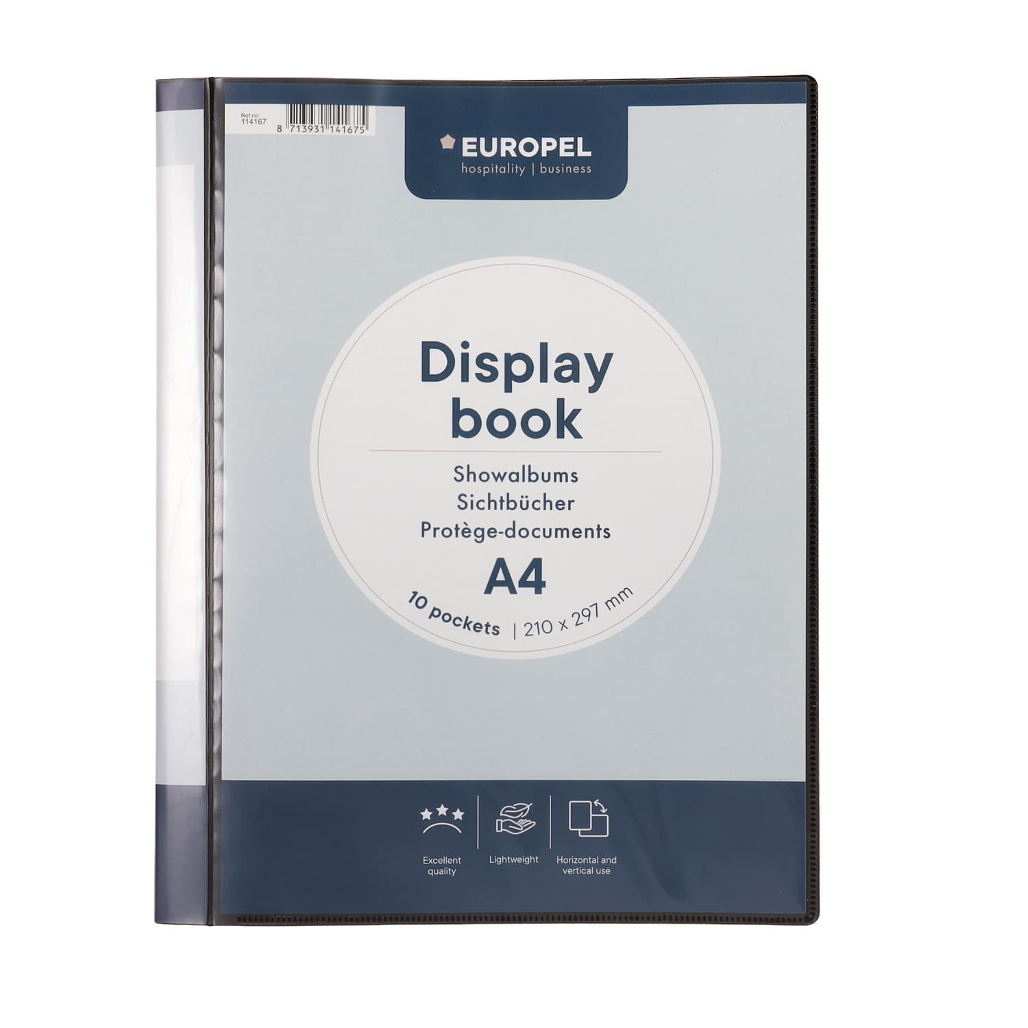 Showmap Europel Frontview A4 10-tassen antraciet 2