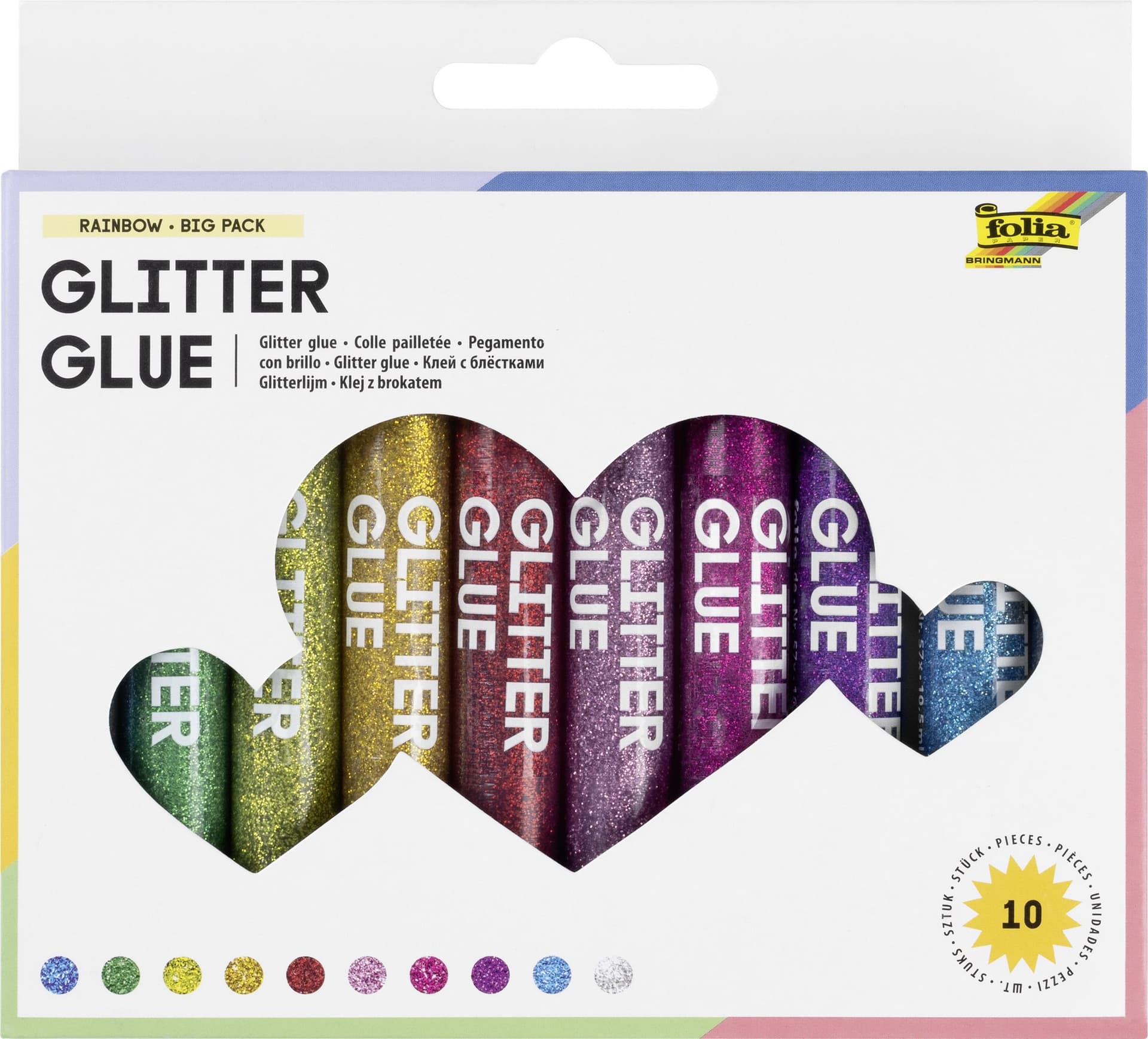 Glitterlijm Folia 9.5ml 10 kleuren