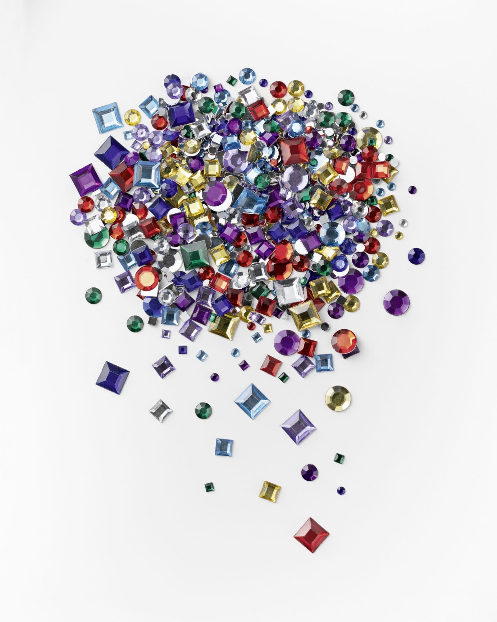 Glitter steentjes Folia 800 stuks diverse kleuren en afmetingen 2