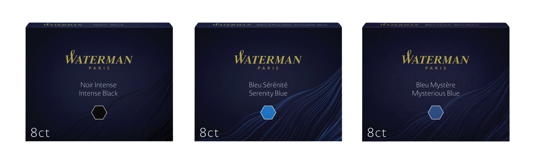 Inktpatroon Waterman nr 23 lang zwart pak à 8 stuks 2