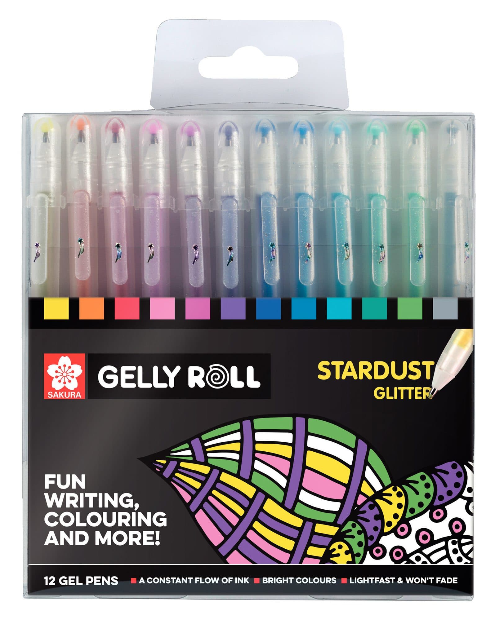 Gelschrijver Sakura Gelly Roll Stardust set à 12 kleuren 2