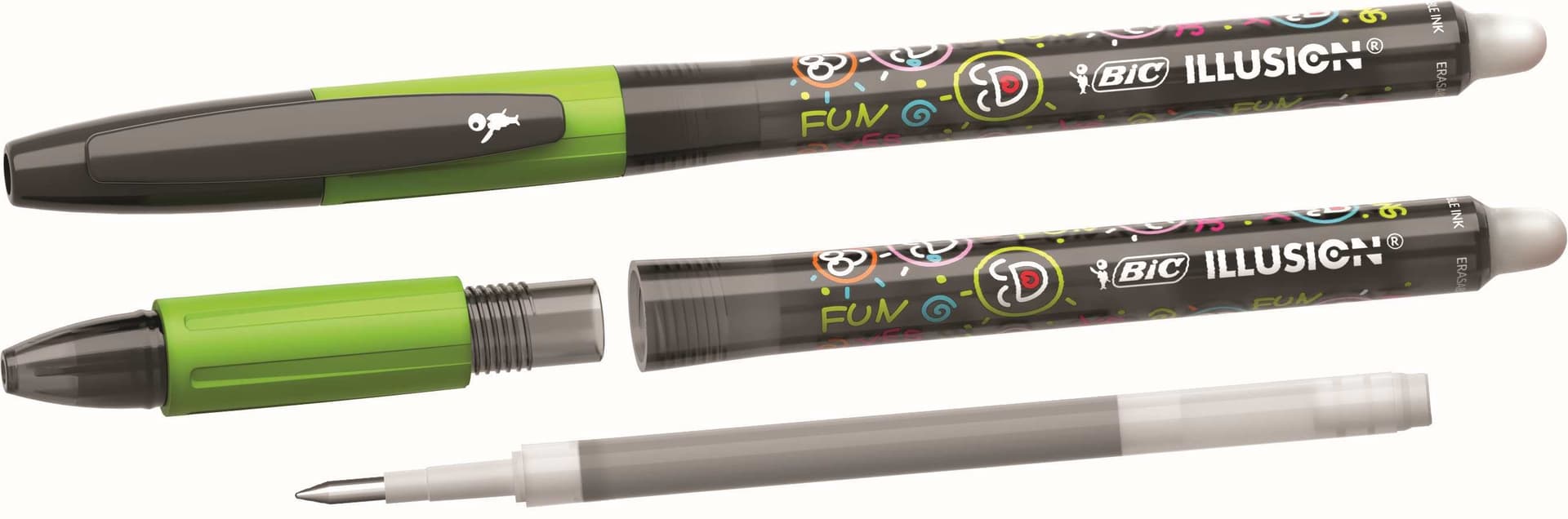 Gelschrijver Bic Gel-ocity illusion medium zwart 3