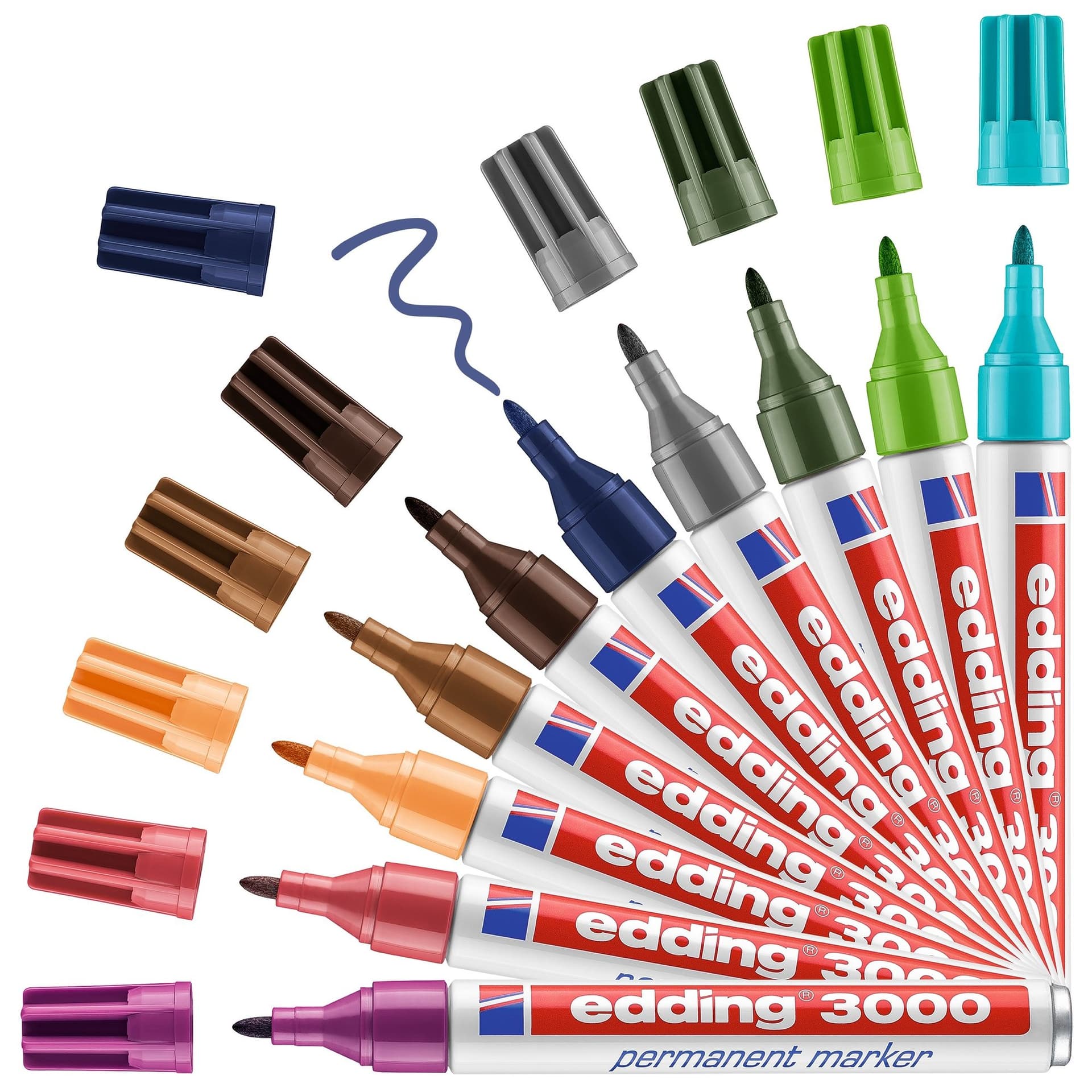 Viltstift edding 3000 rond 1.5-3mm rood 4