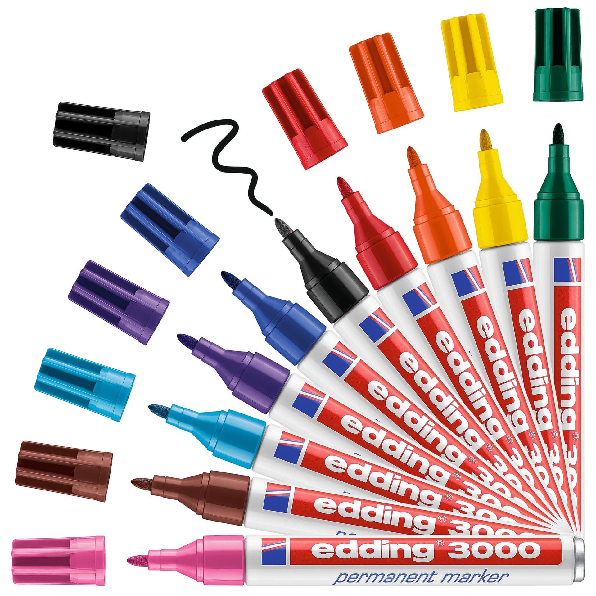 Viltstift edding 3000 rond 1.5-3mm rood 5