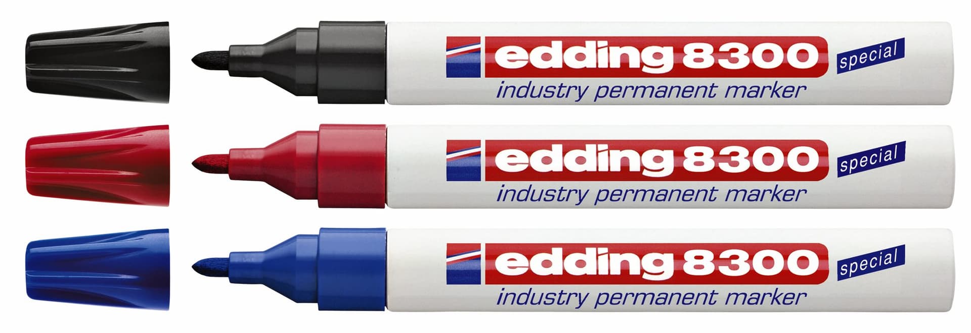 Viltstift edding 8300 industrie rond 1.5-3mm rood 3