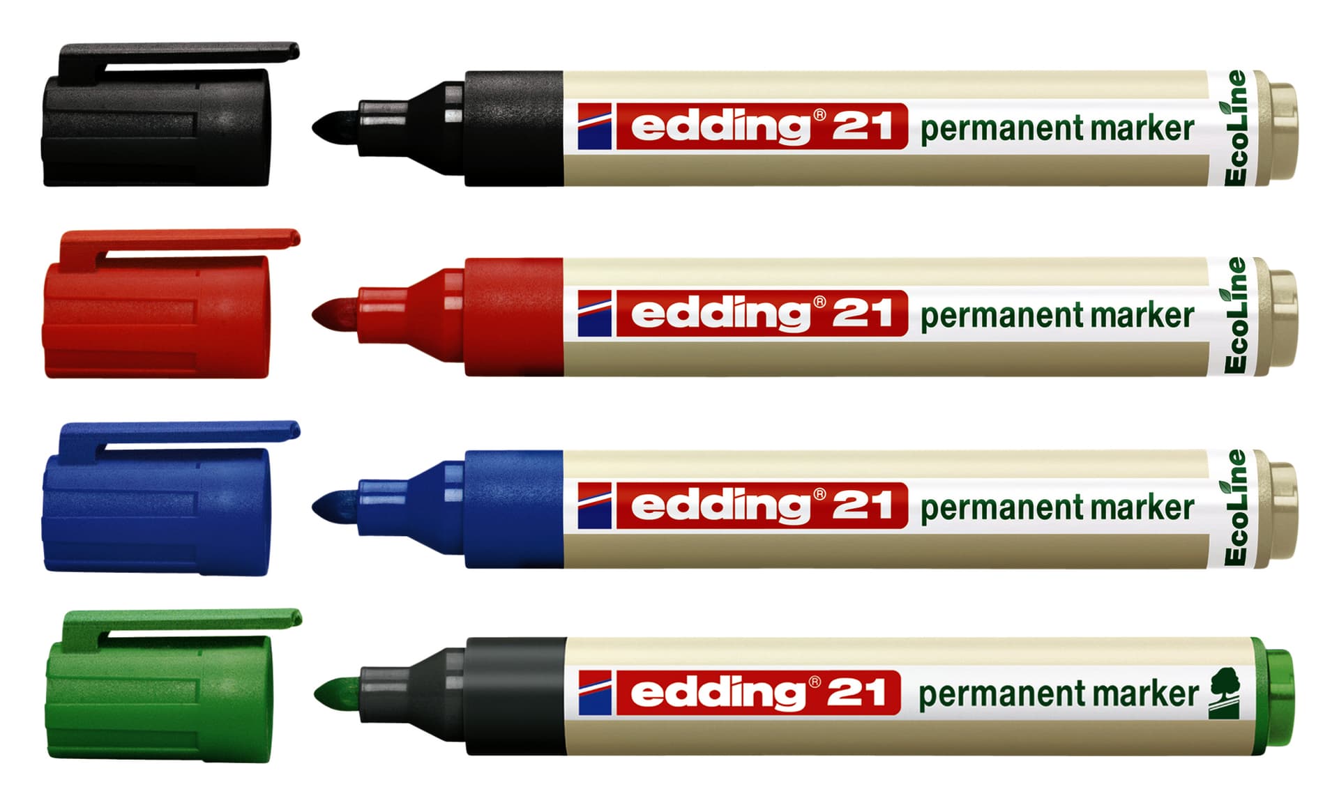 Viltstift edding 21 EcoLine rond groen 1.5-3mm 2