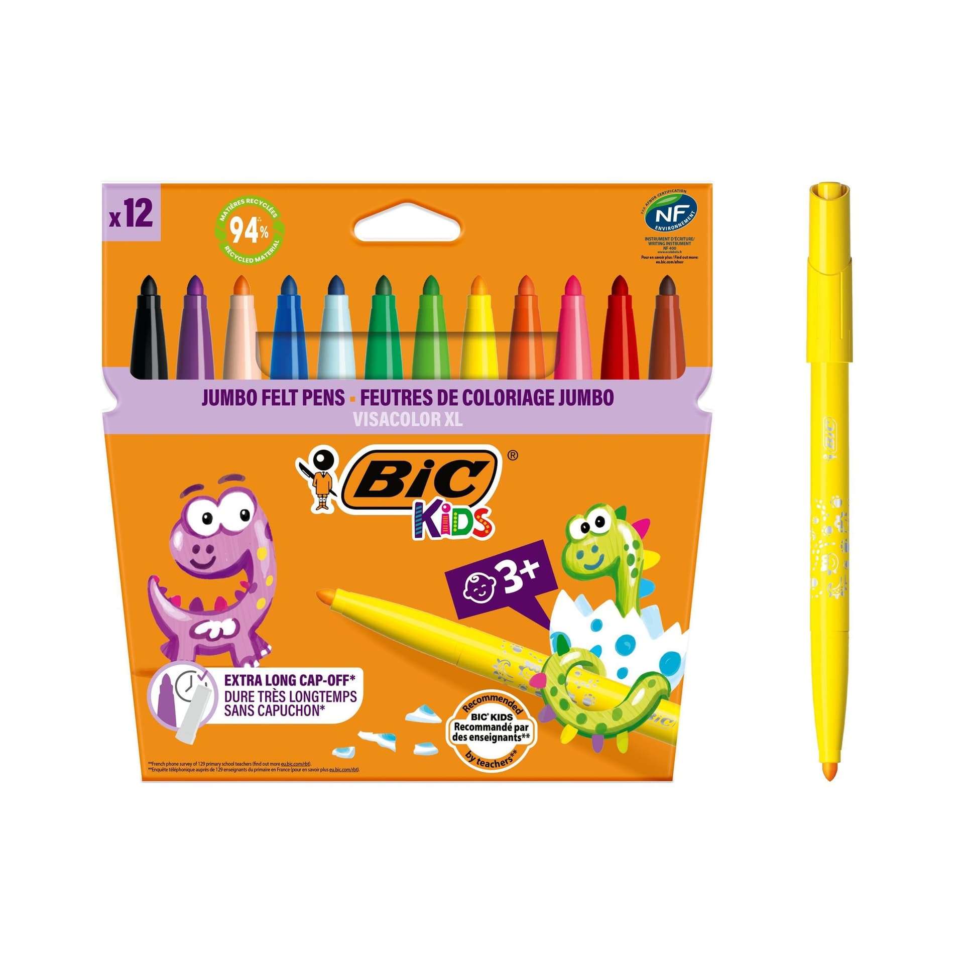 Kleurstiften BicKids Visacolor XL Ecolutions assorti etui á 12 stuks