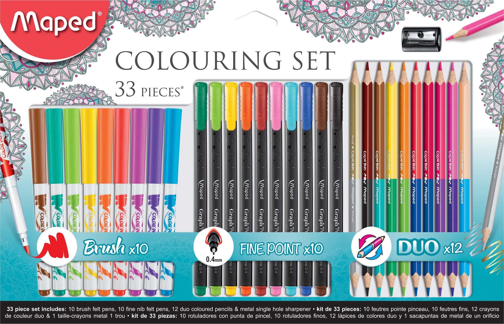 Tekenset Maped Graph'Peps 33-delig assorti