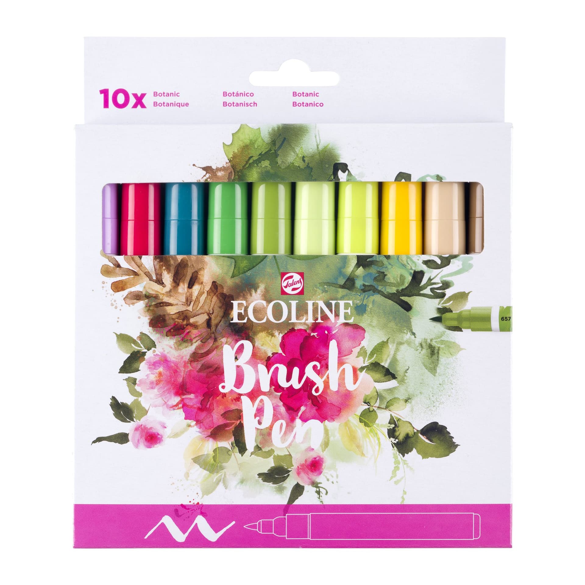 Brushpen Talens Ecoline set à 10 stuks botanisch 3