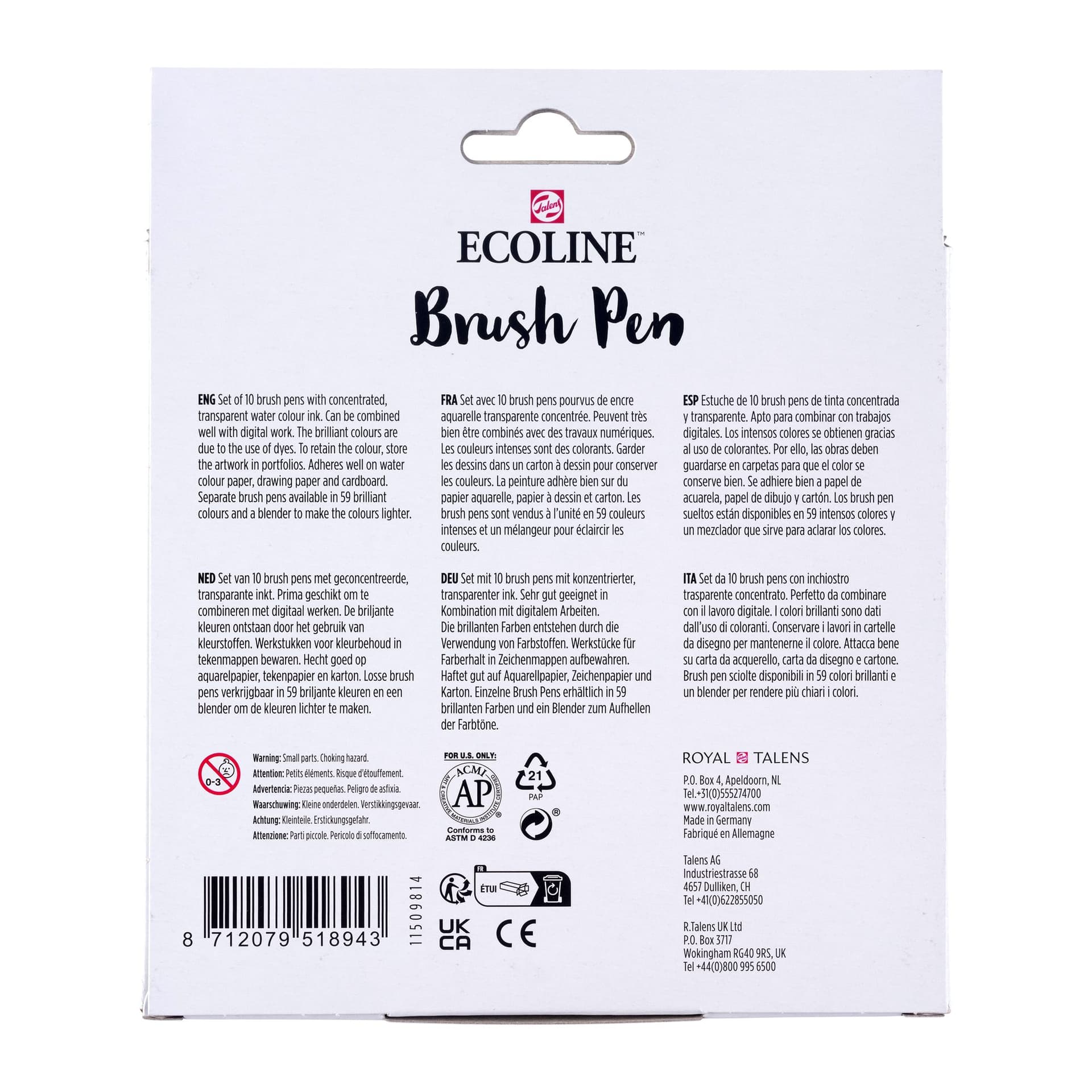 Brushpen Talens Ecoline set à 10 stuks botanisch 4