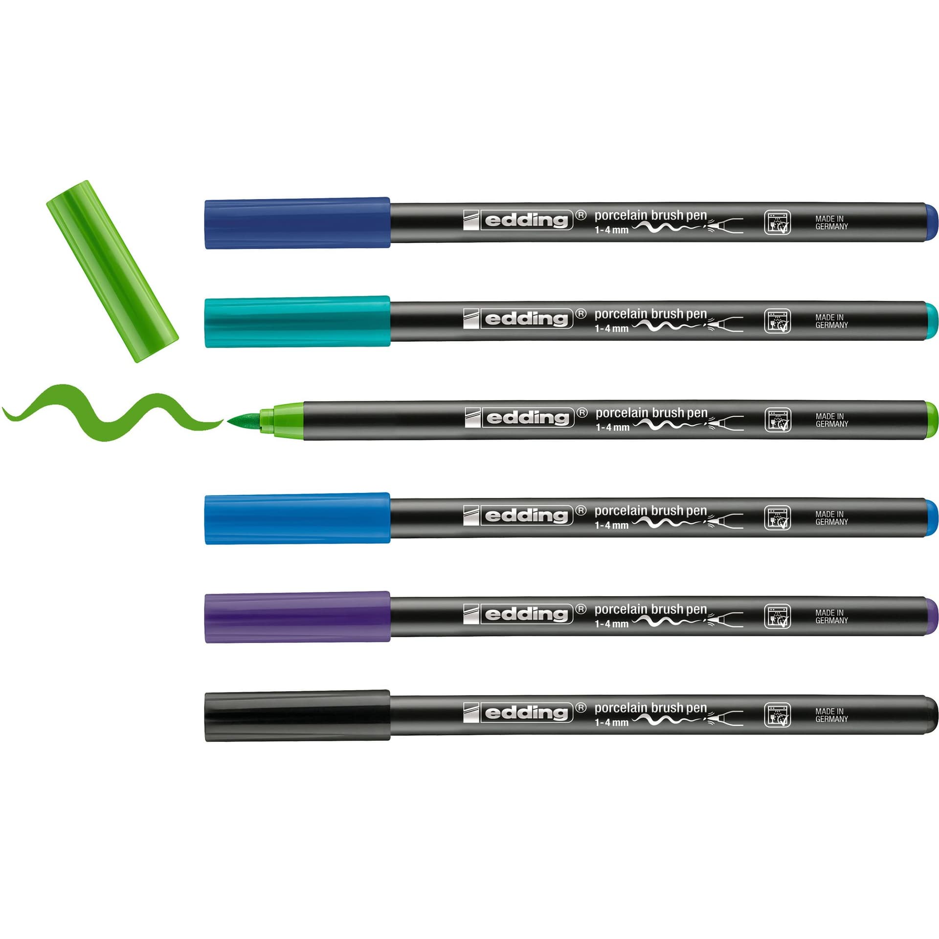 Brushpen edding 4200 porselein koele kleuren etui à 6 stuks 2