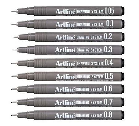 Fineliner Artline technisch 0.1mm zwart 2