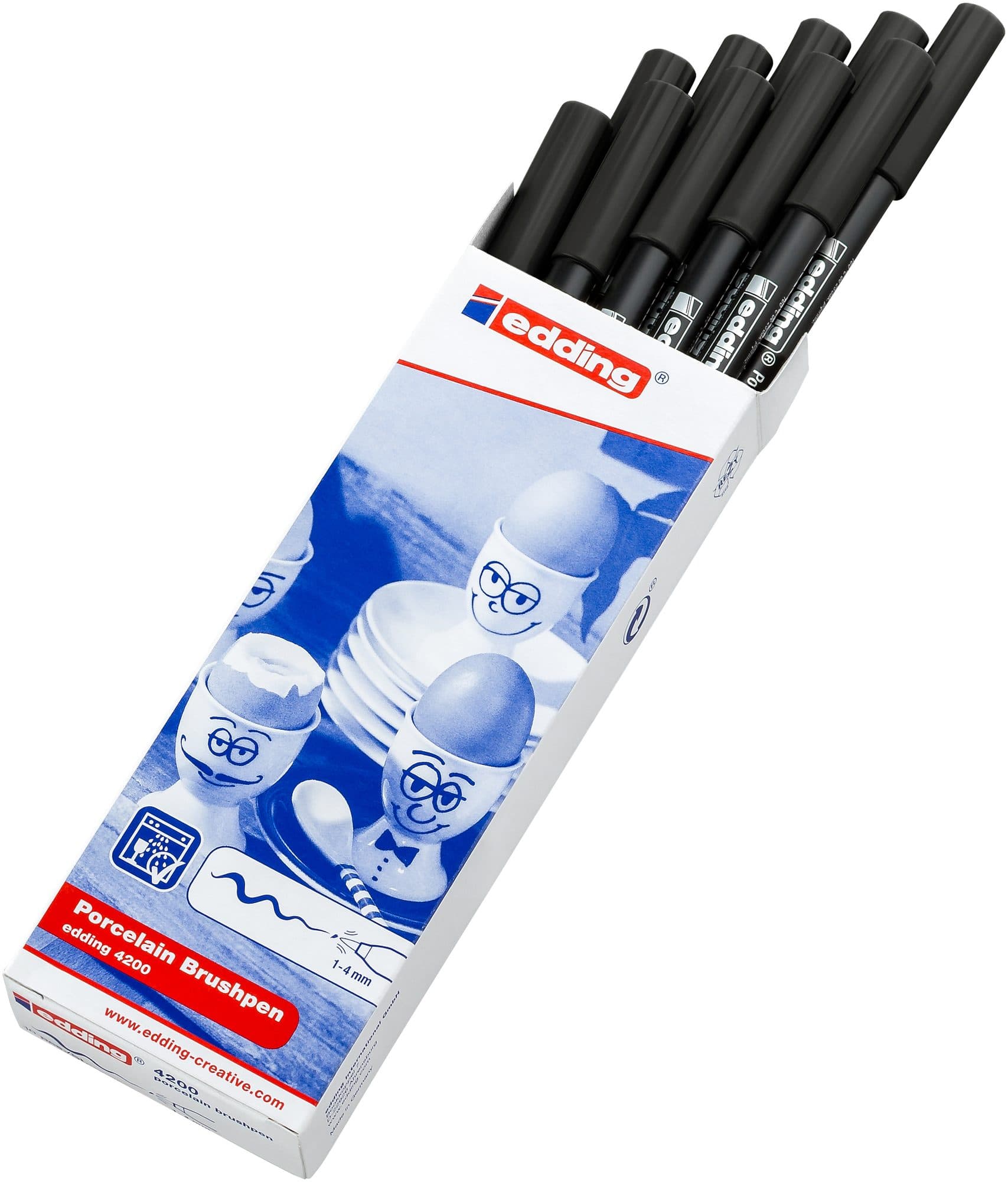 Brushpen edding 4200 porselein zwart 5