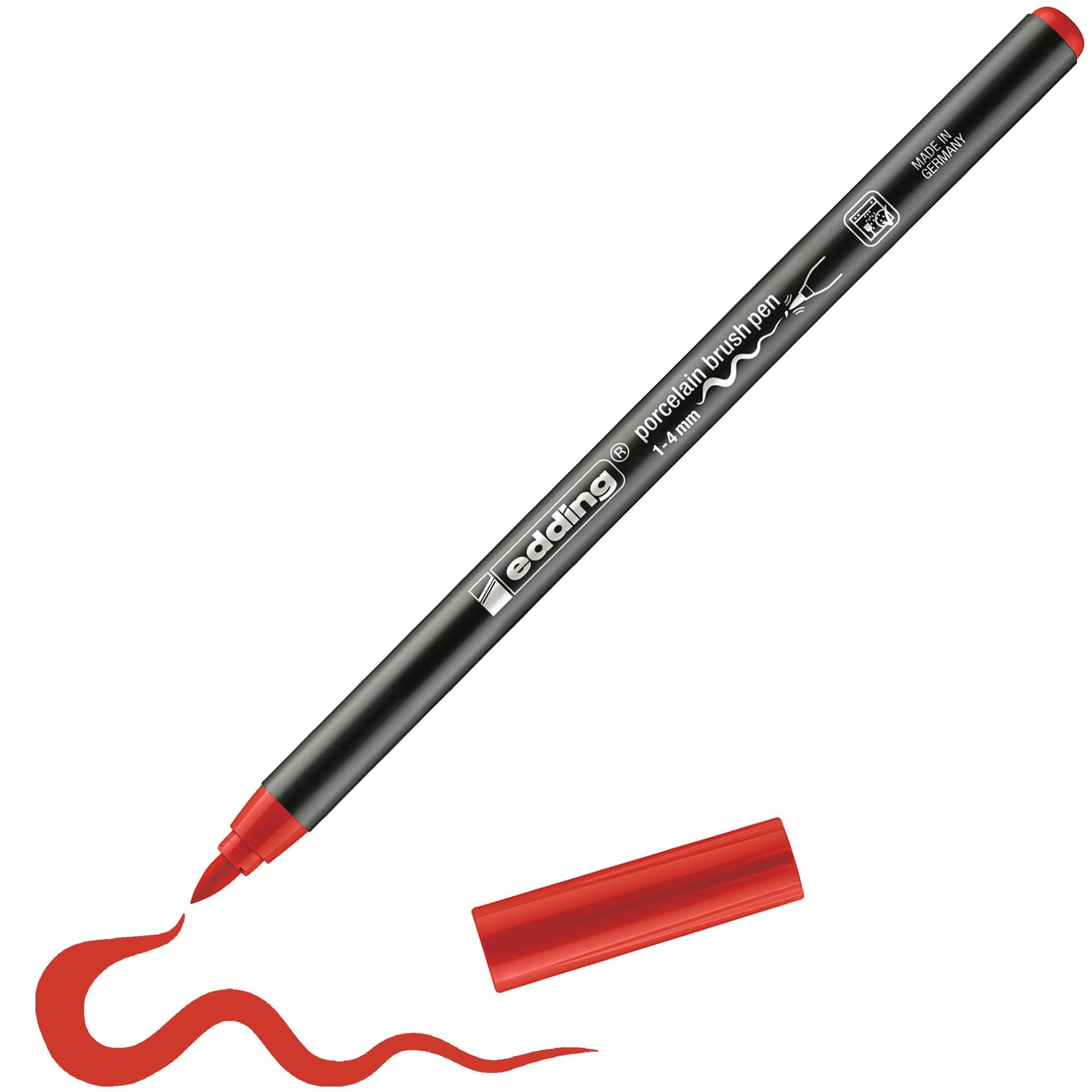 Brushpen edding 4200 porselein rood 4