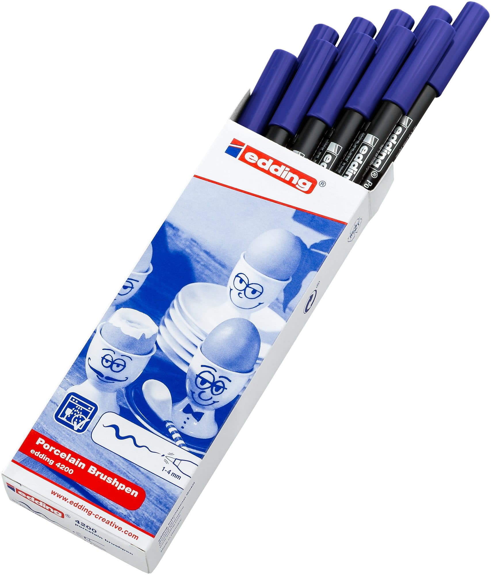 Brushpen edding 4200 porselein blauw 5