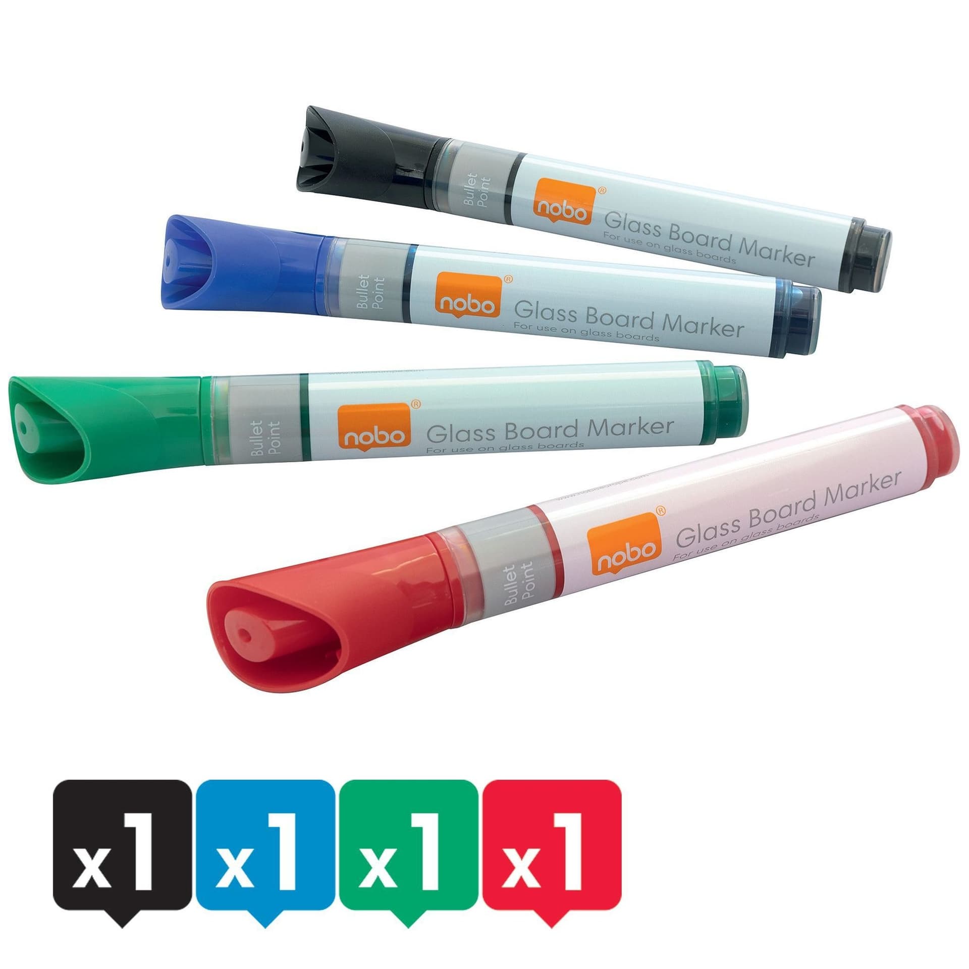 Viltstift Nobo glasbord assorti 4 stuks 3