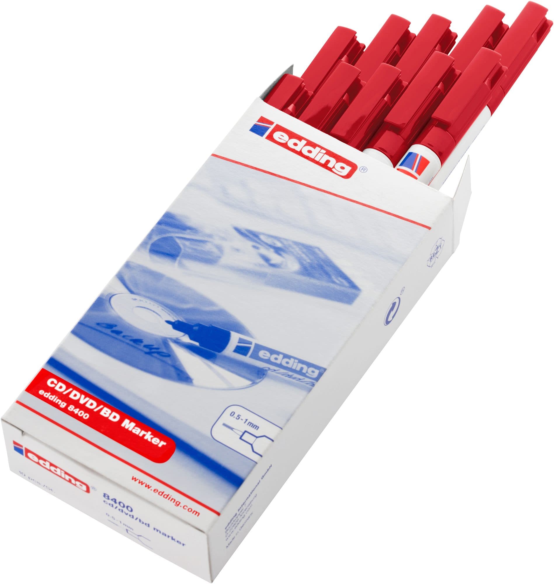 Cd marker edding 8400 rond 0.5-1.0mm rood 3