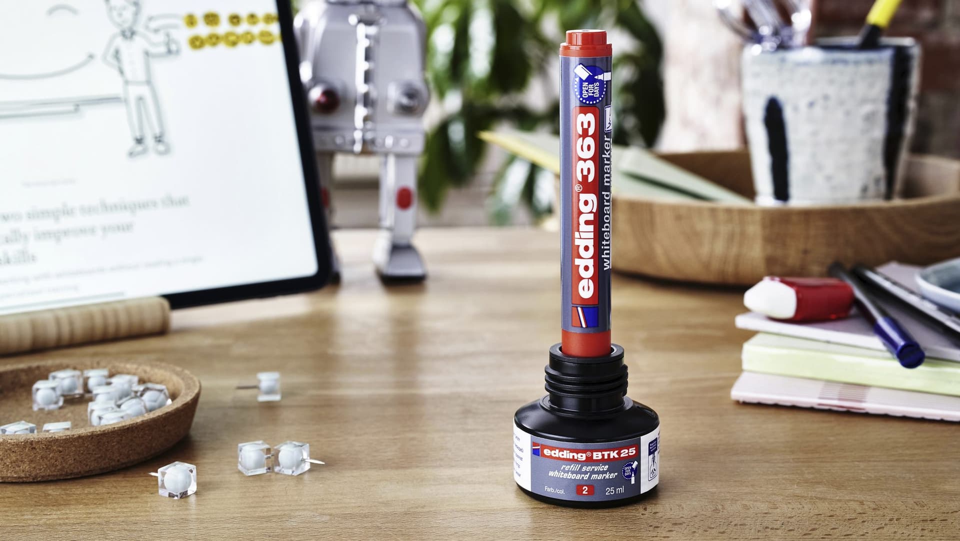 Whiteboardmarker edding 363 schuin 1-5mm rood 2
