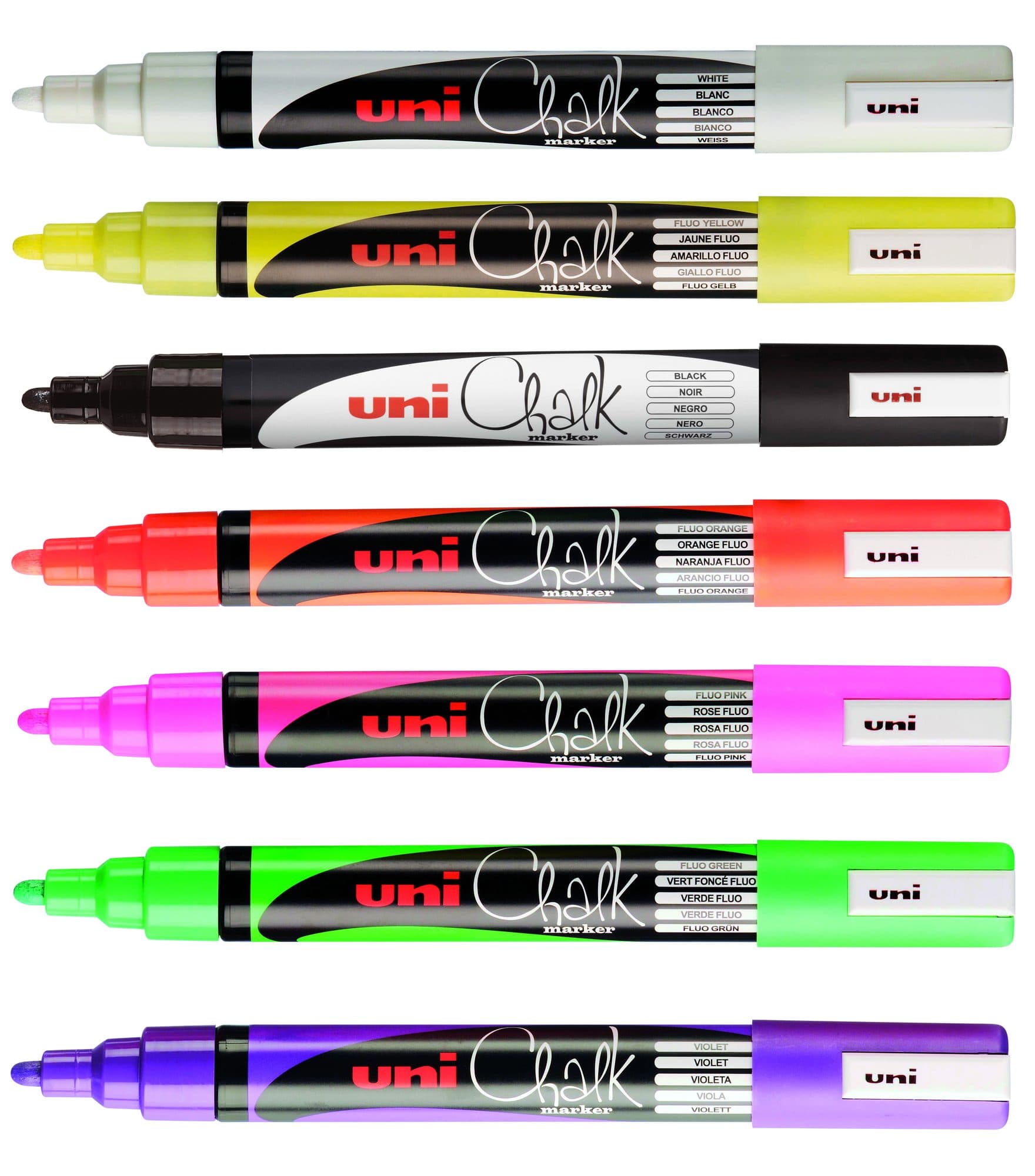 Krijtstift Uni-ball chalk rond 1.8-2.5mm fluor geel 2