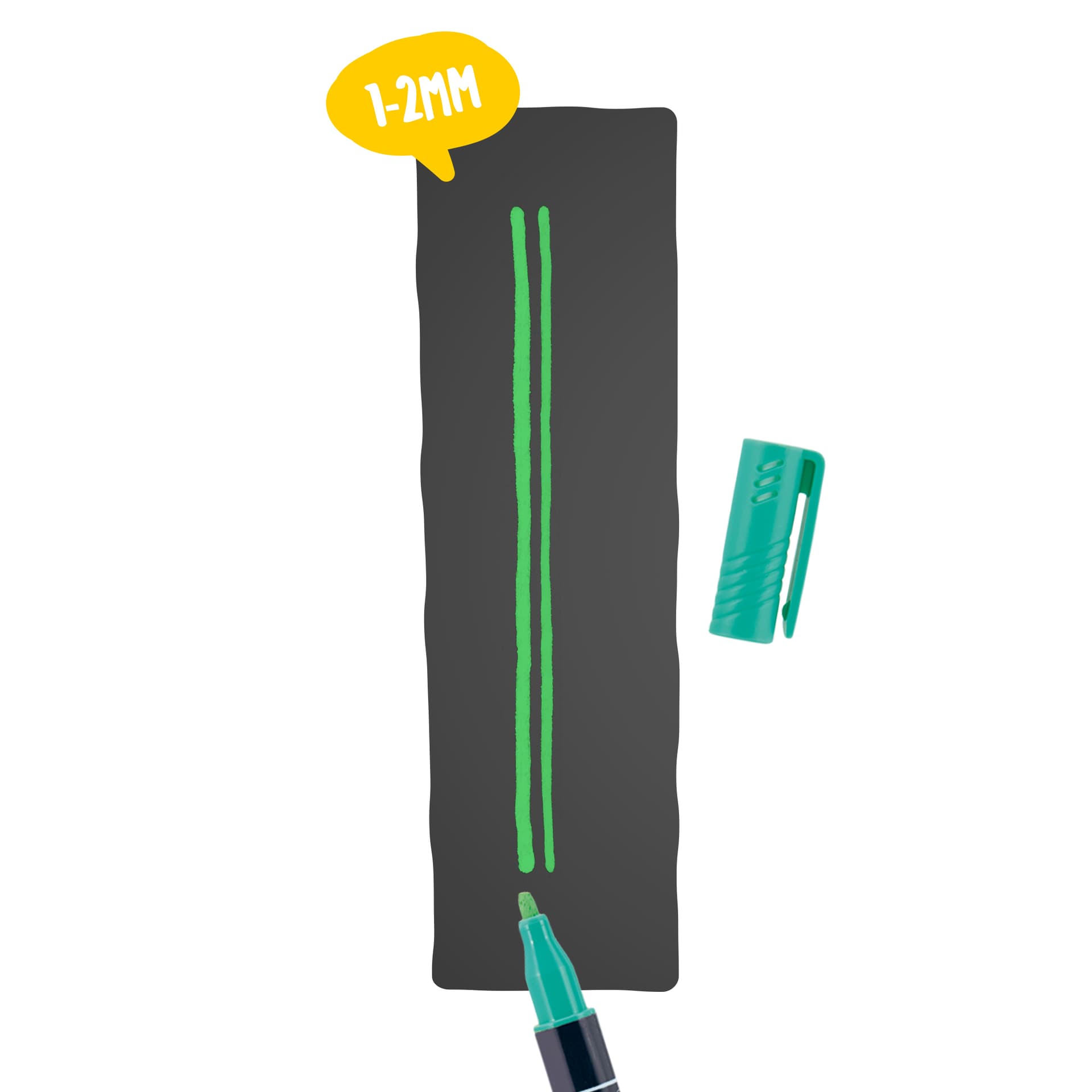 Krijtstift Securit SMA-100 rond 1-2mm wit/blauw/groen/rood blister à 4 stuks 7