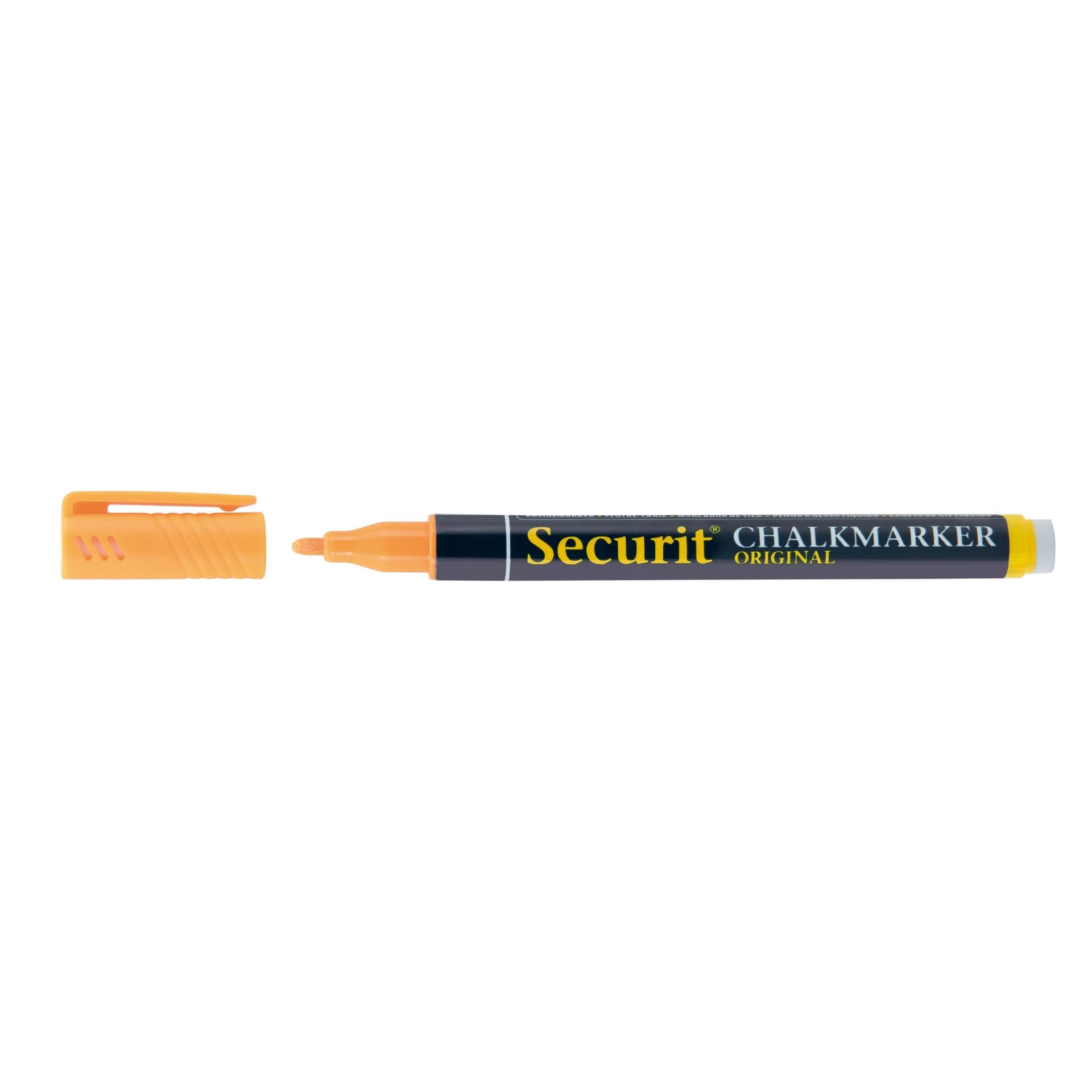 Krijtstift Securit SMA-100 rond 1-2mm geel/oranje/roze/paars blister à 4 stuks 4