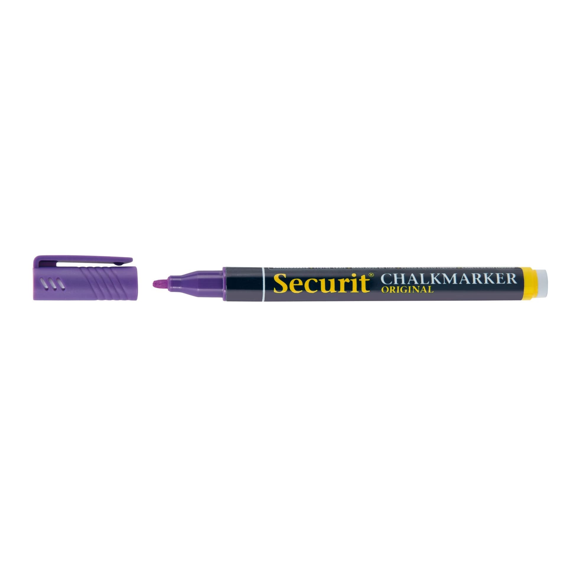 Krijtstift Securit SMA-100 rond 1-2mm geel/oranje/roze/paars blister à 4 stuks 5