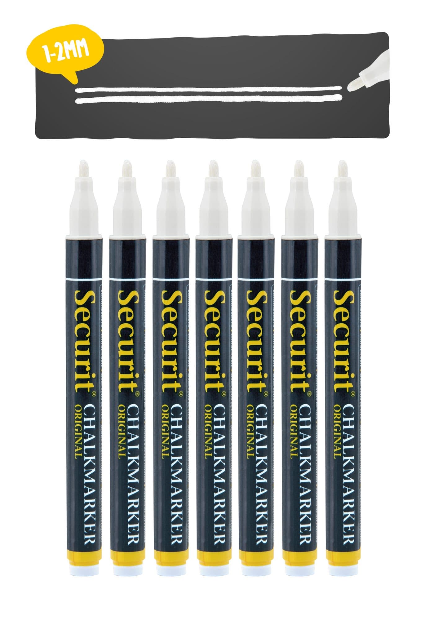 Krijtstift Securit SMA-100 rond wit 1-2mm blister à 7 stuks 3