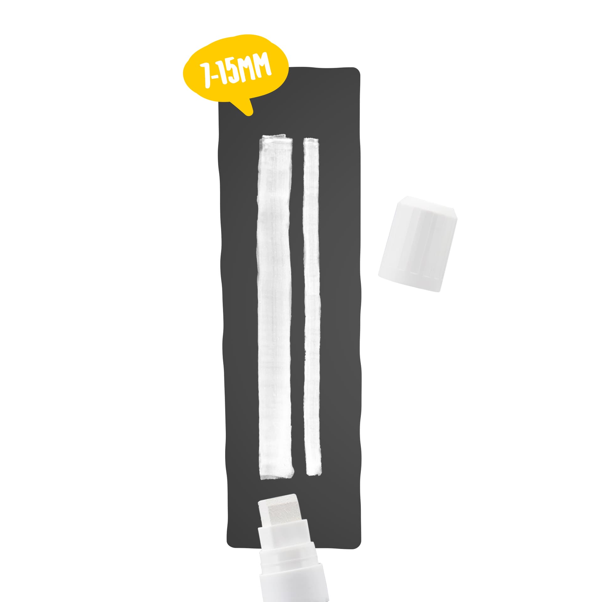 Krijtstift Securit SMA-720 blok wit 7-15mm blister 4