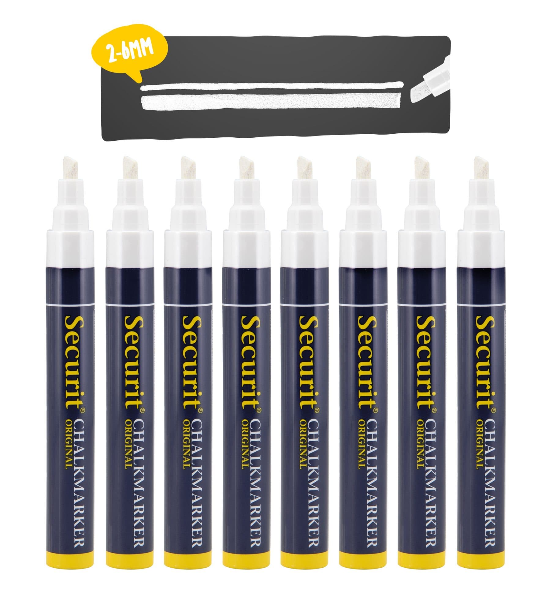 Krijtstift Securit SMA-510 schuin wit 2-6mm blister à 8 stuks 4